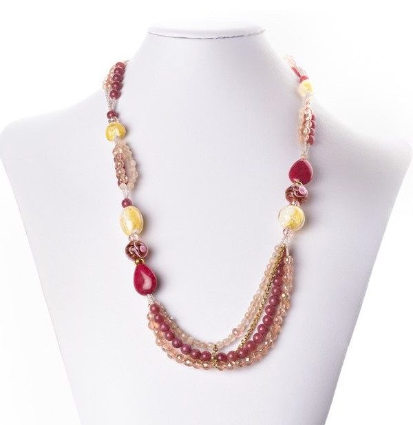 Murano glass necklace with semiprecious stone