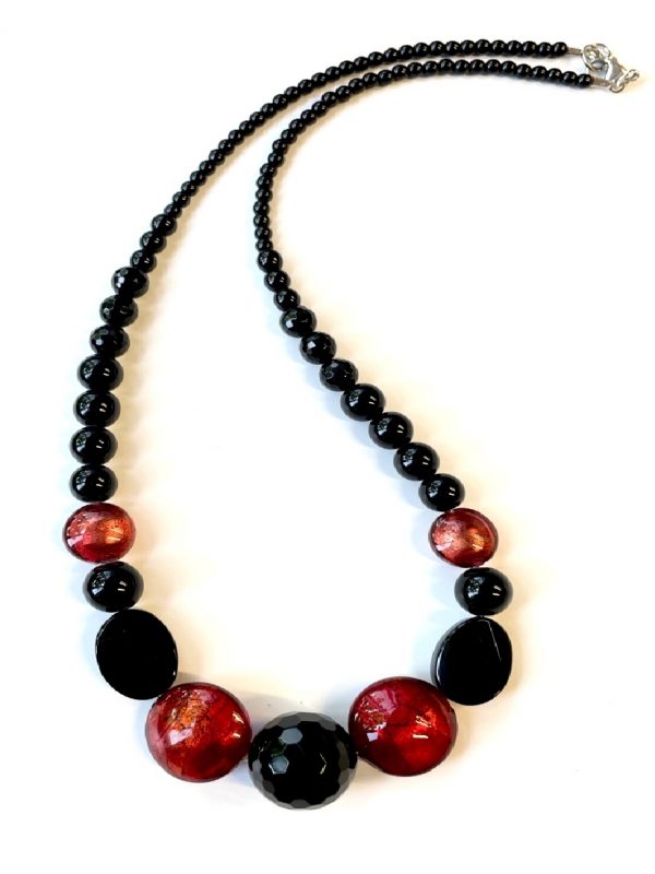 Murano glass and onix necklace